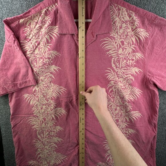 Tommy Bahama Silk Button Up Shirt Short Sleeve Hawaiian Adult Pink Floral 2XL - Picture 2 of 15